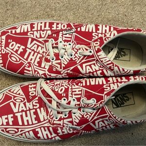 Vans Red and White Men's Sneakers